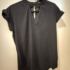 Express Black Keyhole Blouse